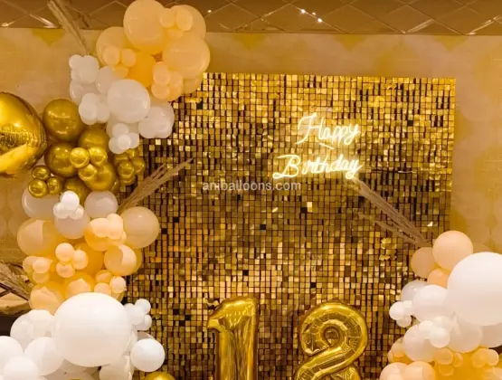 Golden and Peach Charm Sequin Decoration