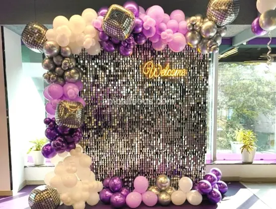 Sequin Purple Balloon Decoration