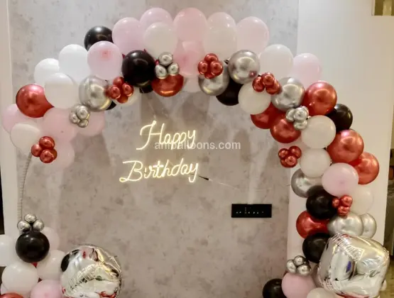 Pink & White Ring Balloon Decor