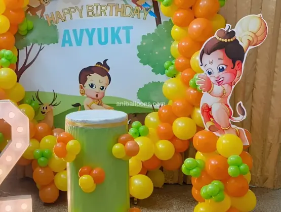 Birthday Hanuman ji Theme Decor