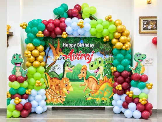 Dinosaur Birthday Balloon Decor