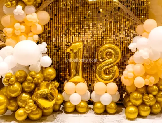 Golden Charm Sequin Balloon Surprise Decoration