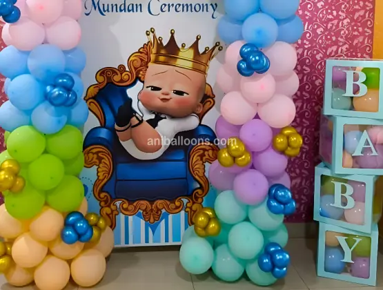 Boss Baby Mundan Balloon Decor