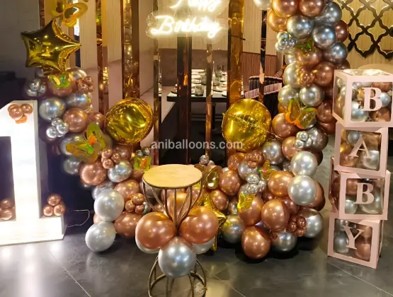 Golden Ring Balloon Birhday Decor