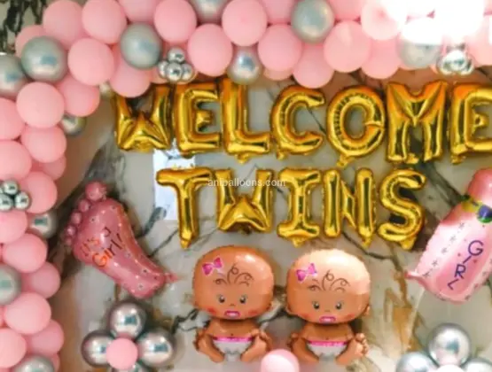 Twin Angels Arrival Balloon Decoration