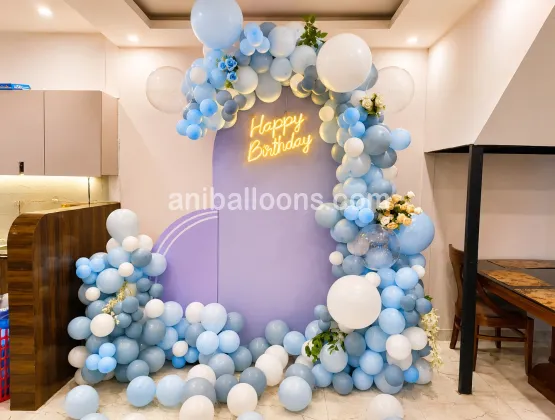 Neon Glow Blue Theme Decor