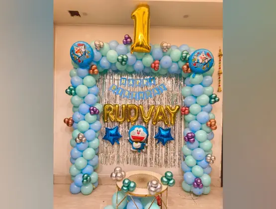 Doraemon Birthday Balloon Setup
