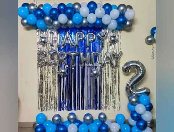 Blue & White Birthday Decor