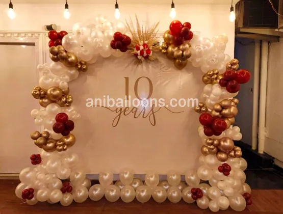 White and Golden Birthday Decor