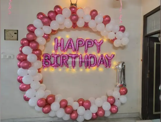 White Elegance Pink Birthday Decor