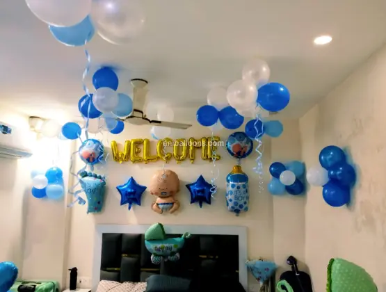 Elegant Baby Boy Welcome Decor