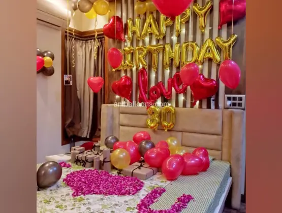 Romantic Decoration with Rose Petals