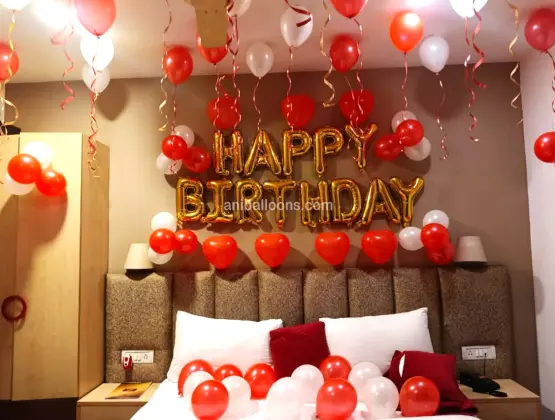 Birthday Decor with Rose Petals