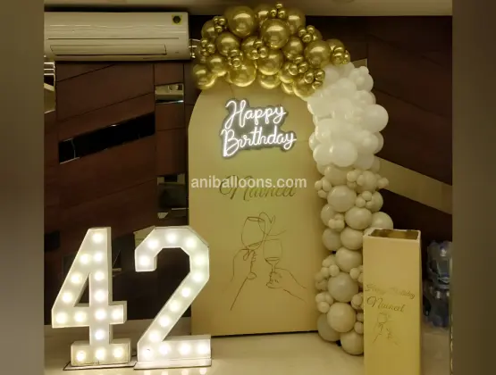 Golden Flex Balloon Decoration
