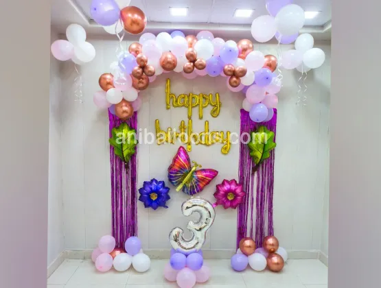 Pastel Butterfly Balloon Setup