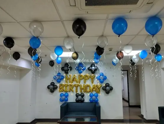 Black Blue Grandeur Birthday Surprise