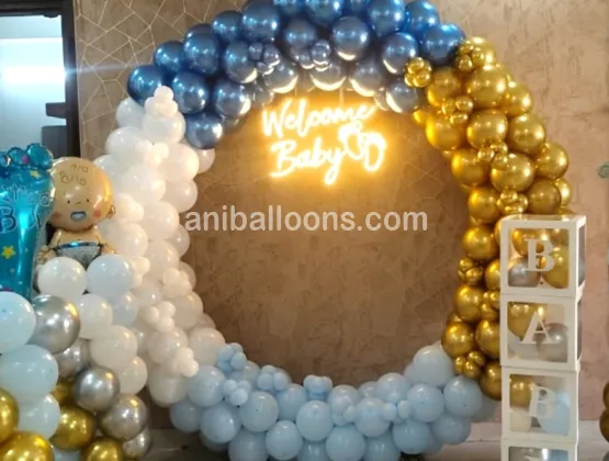 Baby Boy Welcome Ring Balloon Decor