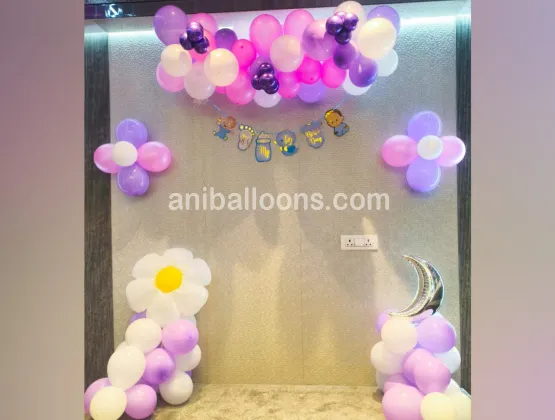 Purple and Pink 6 Month Birthday Decor