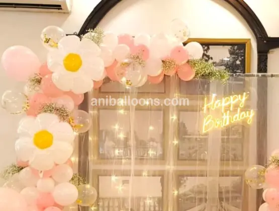 Flower Balloon Birthday Decor