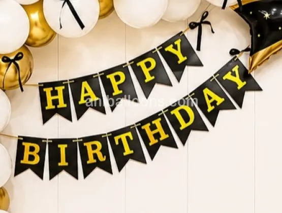 Golden and White Balloon Decor