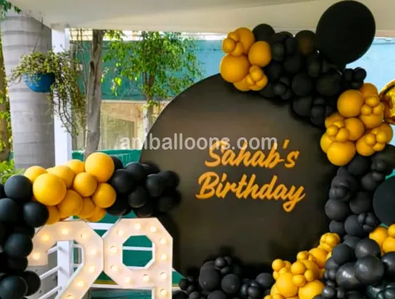 Black and Golden Birthday Decoration