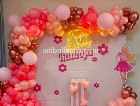 Pink Barbie Birthday Balloon Decor