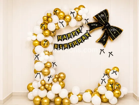 Black Bow Birthday Decor