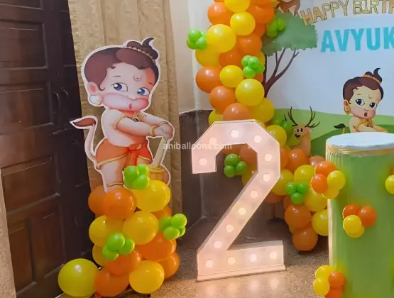 Birthday Hanuman ji Theme Decor