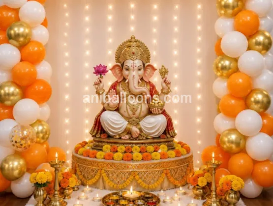 Ganesh Chathuri Balloon Theme  Decor