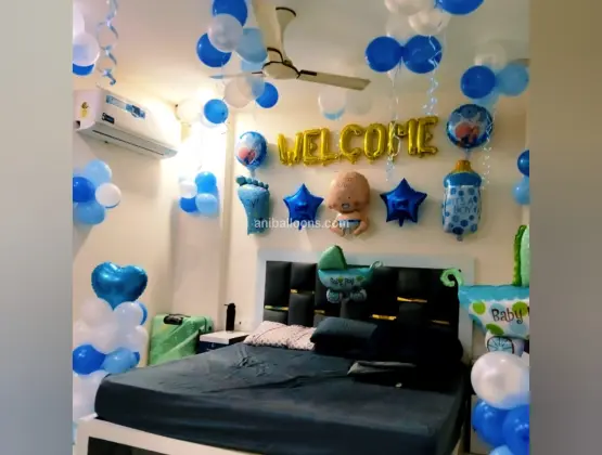 Elegant Baby Boy Welcome Decor