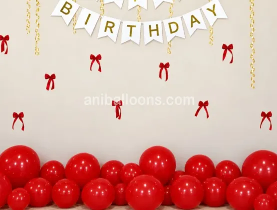 Red Theme Birthday Balloon Decoration