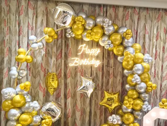 Golden and Silver Balloon Decoration