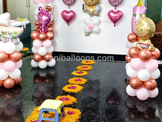 Baby Girl Decorations with Petals