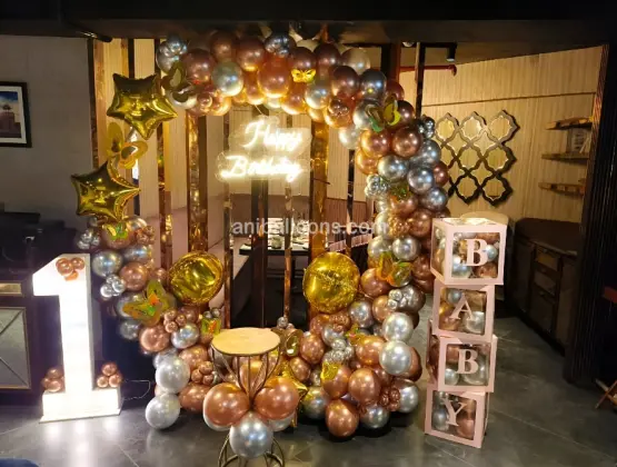 Golden Pearl Balloon Birhday Decor