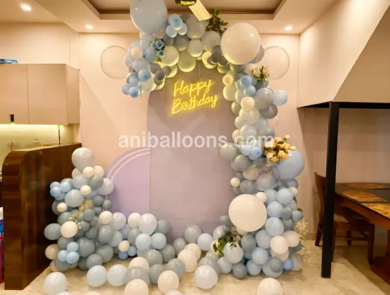 Neon Glow Blue Theme Decor
