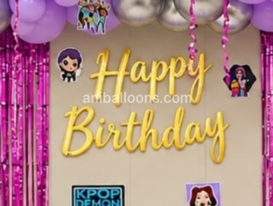 K-Pop Kids Birthday Balloon Decor
