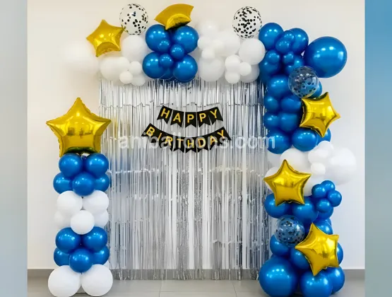 Classic Blue and White Birthday Decor