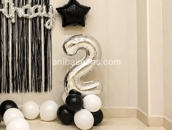 Black and White Birthday Decor