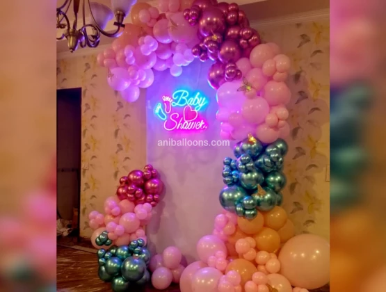 Neon Baby Shower Decoration