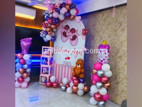 Pink Baby Welcome Balloon Decor